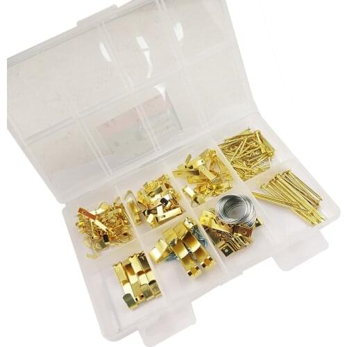 200PCS/Set Photo Picture Frame Hanging Kit with Wire, Hooks, Nails and Hardware Hanging Assortment Kit for Wall Mounting