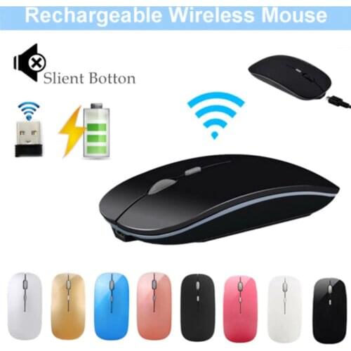 New 2.4GHz Rechargeable Wireless Mouse Silent Button Ultra Thin USB Optical Mice for Apple Office Gaming Mouse Accessories