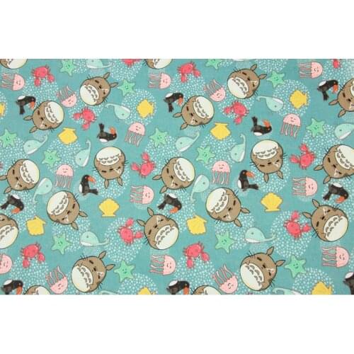 2012 New Design Cartoon Totoro Woven Cotton Fabric By The Yard Sew Cloth Home Decor Scrub Hat Patchwork DIY Handmade Material