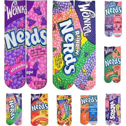 New Colorful 3D Printing Socks Men Women Kawaii Cartoon Rainbow Candy Tube Socks Happy Funny Cotton Socks Gifts For The Holidays