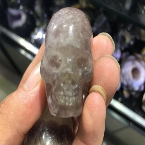 2 inch new style natural yellow fluorite skull head, crystal carved skull crystal for home decoration