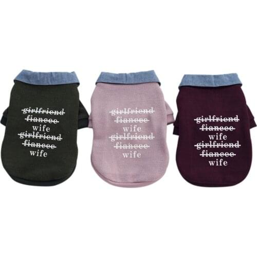 Autumn Winter Pet Clothes Letter Printing Dogs Warm Hoodies with Lapel Dogs Coats for Small Medium Dogs Dog Accessories