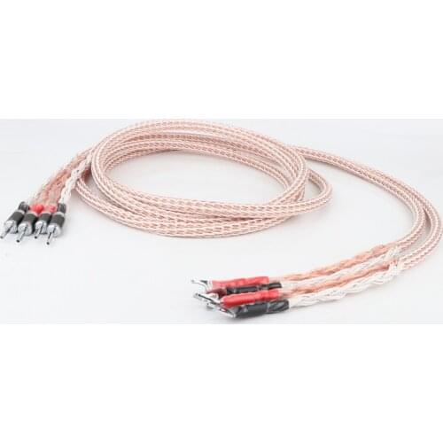 Pair 12TC OCC Hifi Speaker Cable Banana to Banana speaker cable Hi-end Audio Speaker Wire