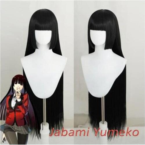 Jabami Yumeko Wig Anime Kakegurui Cosplay Wig Women Black 100cm Heat Resistant Synthetic Hair Kakegurui Jabami Wigs