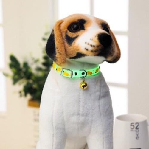 Pet Glowing Collars with Bells Glow at Night Dogs Cats Necklace Light Luminous Neck Ring Accessories Drop Shipping