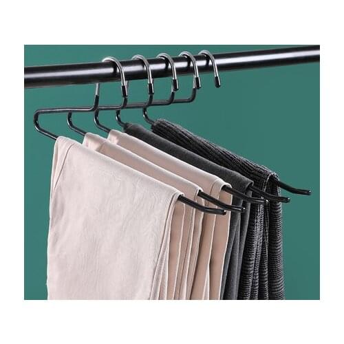 Stainless Steel Dipped Trouser Rack Non-Slip Z-Shaped Hanger Household Storage And Drying Seamless Goose Shaped Pants Rack