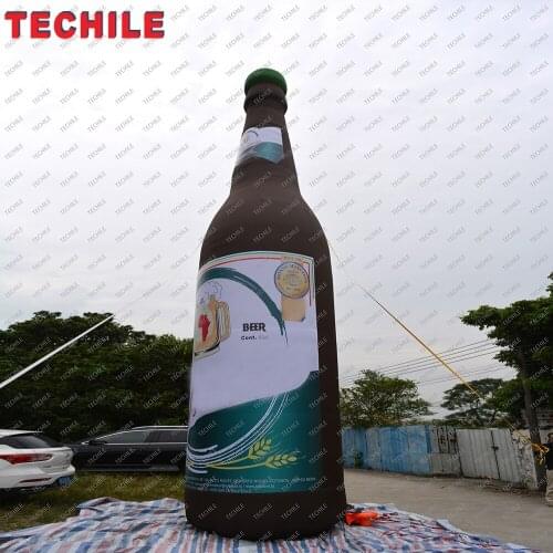 Customized advertising giant inflatable beer bottle model for decoration