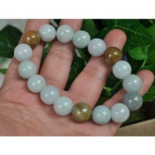 Certified 100% Natural A Emerald Jade ~Bracelet Bead diameter: 12mm drop