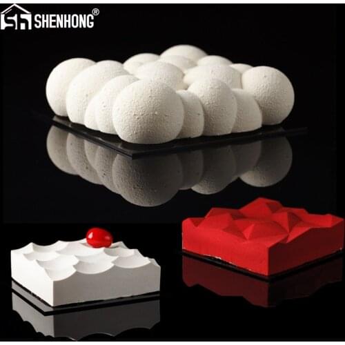 SHENHONG 3PCS/SET Clouds Irregular Cake Mold For Baking Home Party Wedding Silicone Mould Mousse DIY Baking Christmas Bakery