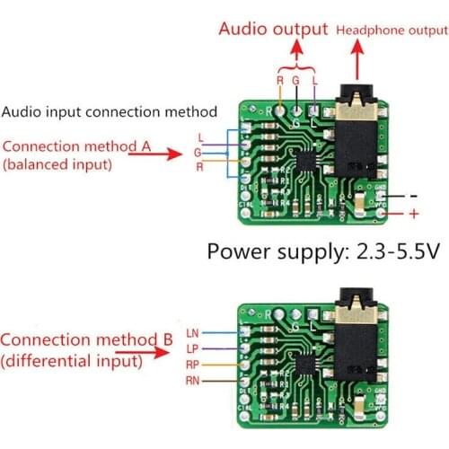 TPA6132 Differential-Balanced Stereo Headphone Amplifier Board HIFI AMP 2.3-5.5V