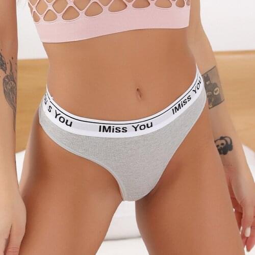 1pcs Panties For Woman Cotton Sports Thongs Sexy Underwear For Women Female T-back G-string Underpants Ladies Intimates BANNIROU