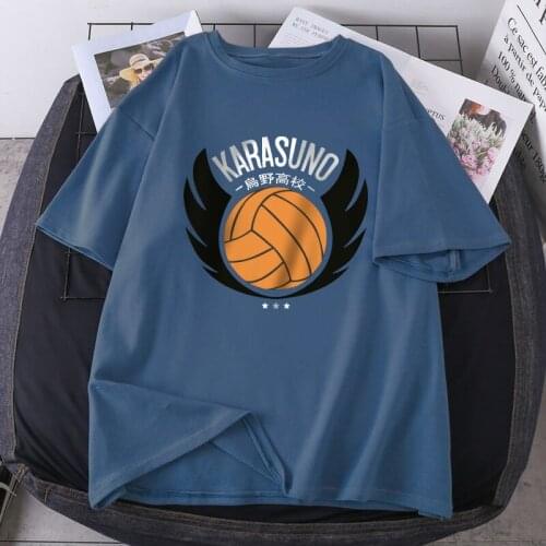 Streetwear Haikyuu T-shirts Women O-Neck Short Sleeve Oversize Tshirts Black Vintage Casual Tops Tees Loose Fit Ladies Camiaetas