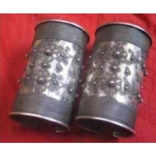 Jewelry Pearl Bracelet 2PC Wholesale Charm Chinese Miao Pure silver plate Bracelet pair Size Can adjust SHIPPING F Free Shipping