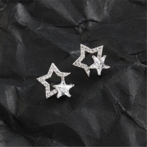 Irregular Star Korean Fashion Jewelry 925 Sterling Silver Temperament Personality Female Stud Earrings SEA090
