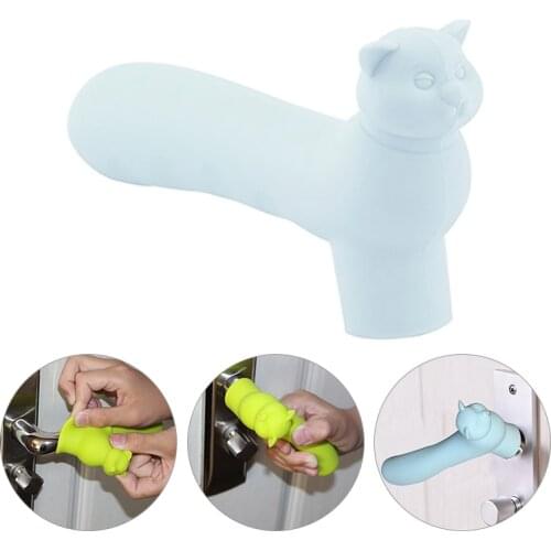 1PC Cartoon Door Handle Gloves Crash Protection Cover Knob Cover Silicone Anti-collision Door Knob Cover Reusable Home Decor