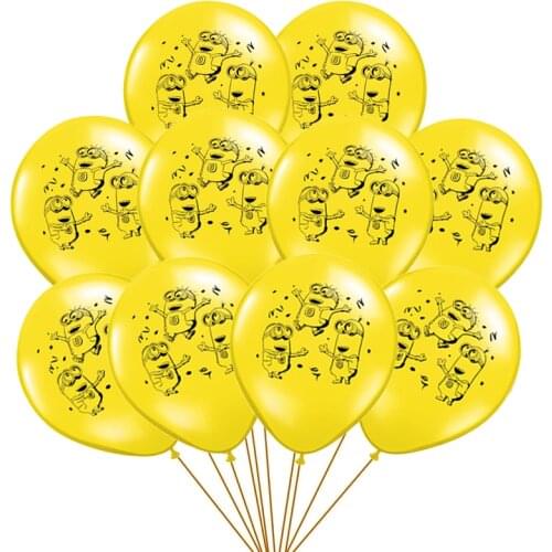 10pcs/lot 12inch Minioned Yellow Latex Balloon Cartoon Inflatable Ballons Kid Girl Boy Game Birthday Party Decoration Baloon