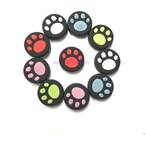 1000pcs Cat Paw Silicone Thumbstick joystick grip cap cover for xbox one 360/PS4 3 playstation game controller console gamepad