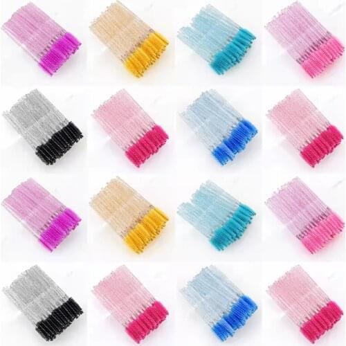 50pcs New Arrivals Eyelash Brushes Soft Head For Eyelashes Eyebrow Applicator Mascara Wand Microbrush brushes Makeup Brushes