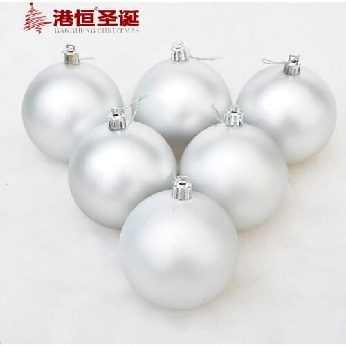 6pcs Matte Silver Christmas Ball Decorative 4cm-8cm Christmas Tree Hanging Ornaments Christmas Gift Free Shipping