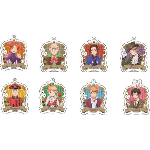 Anime Axis Powers Hetaria APH Yao Wang Feliciano Vargas Keychain Bags Pendant Keyring Bag Charm Cosplay Playing Cards Series