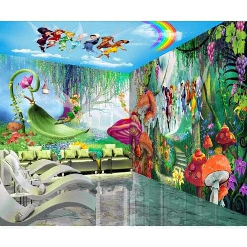 Custom large 3D mural wallpaper Peter pans elf paradise whole house background wall