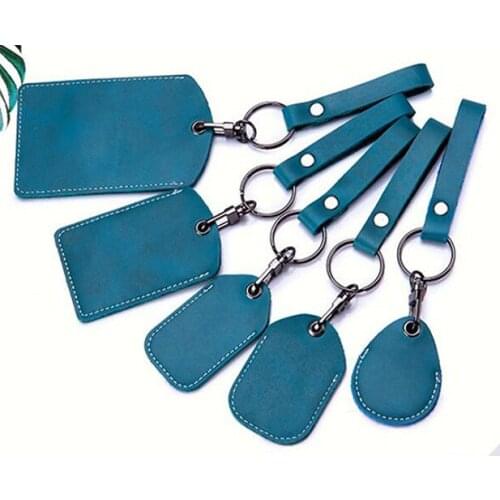PU Leather Keychain Doorlock Access Control Tags Keyfob Tokey Tag ID Card Case Key Ring Access Card Bag Key Tag Ring