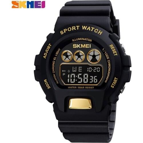 SKMEI Fashion Resin Sport Men Outdoor Waterproof Digital Watches Student Countdown Mens Electronic Chrono Stopwatch Relogio