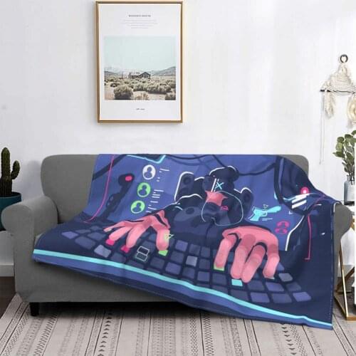 Gamer Electronic Blanket Fleece All Season Gamepad Handle Portable Lightweight Throw Blanket for Bedding Car Plush Thin Quilt