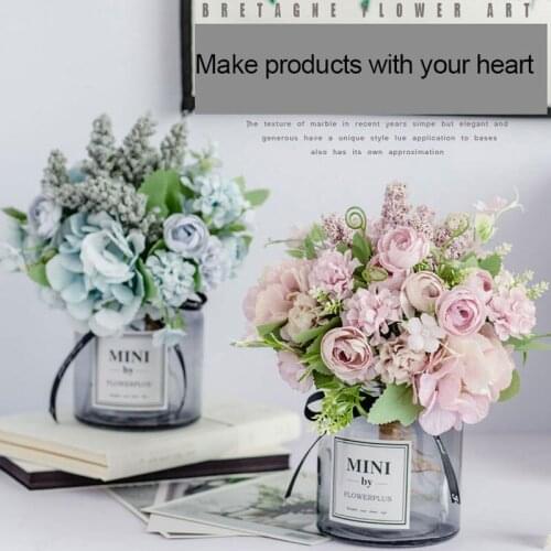 The latest transparent living room device creative hydrangea simulation flower ornaments