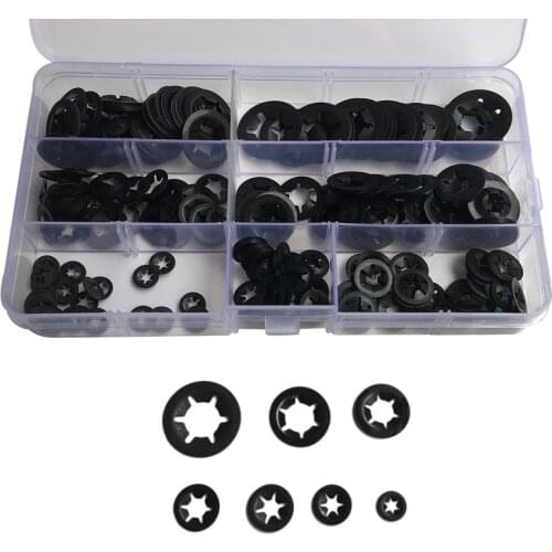 Quality 280pcs Tooth Starlock Push On Locking Washers Speed Clips Fasteners Assortment Quick Speed Locking Washers