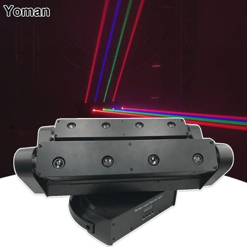 4W Laser Scanning 8 Eyes RGB Laser Spotlight Projector DMX512 Voice Control Outdoor DJ Disco Bar Wedding Stage Laser Light Show