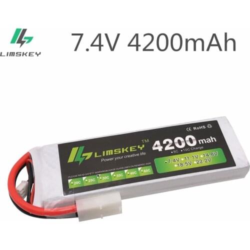 Limskey Racing 2S lipo battery 7.4v 4200mAh 30C For rc helicopter rc car rc boat quadcopter Li-Polymer battey