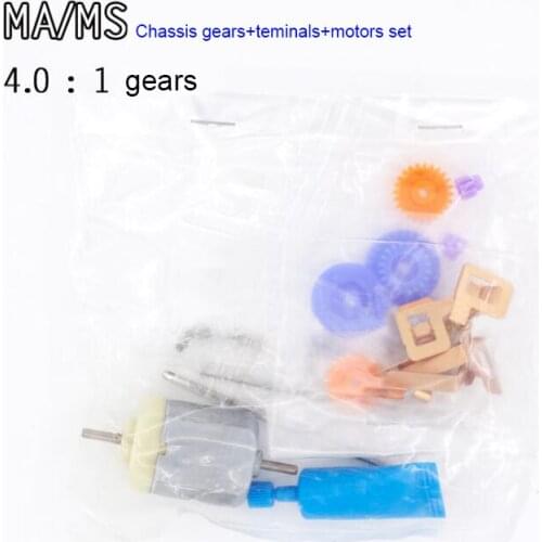 MA/MS/MSL Chassis Gear Set+Motor+ Teminal Kit 3.5:1/4:1 Pinions Spare Parts For Tamiya Mini 4WD Car Model