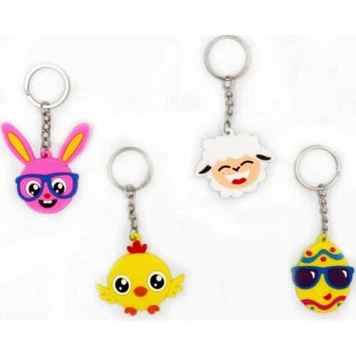 2019 new jewelry Europe and America selling Easter keychain PVC soft rubber car bag pendant Easter egg