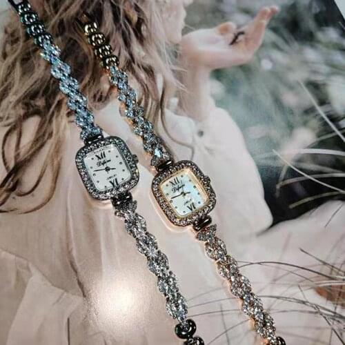 TIRIM New Full AAA+ Cubic Zircon Heart ShapeGreen Crystal Bracelet Watch for Wedding Party Fashion Jewelry