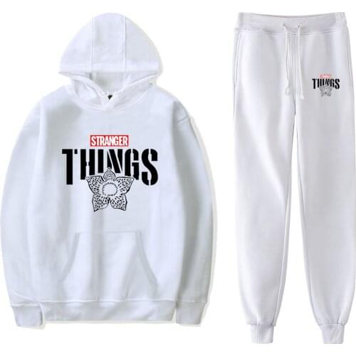 New Stranger Things Hoodie Sweatpants 2Pcs Men Women Hooded Sweatshirt Sports Pants Suit Tracksuit Unisex Hoodies Trousers Sets