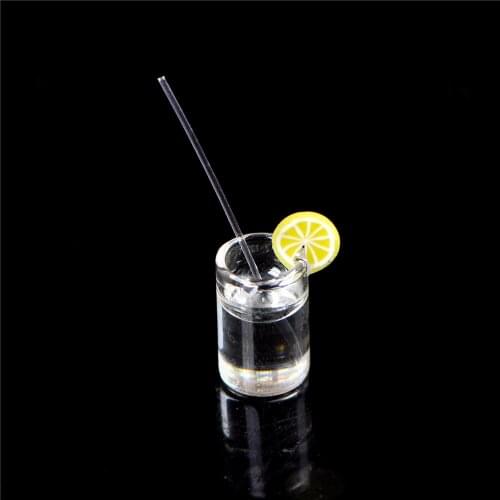 Mini Resin 1:12 Dollhouse Mini Lemon Water Cup Miniature Dollhouse Accessories Cups Toy 1/12 Doll House Accessory