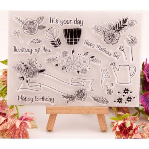 15.5x11 Bouquet birthday Transparent Clear Silicone Stamp/Seal for DIY scrapbooking/photo album Decorative card making