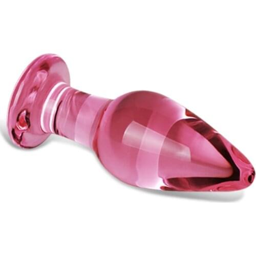 Pink Glass Anal Pleasure Beads Butt Plug In Adult Games For Couples Erotic Anus Sex Toys For Woman And Men Gay