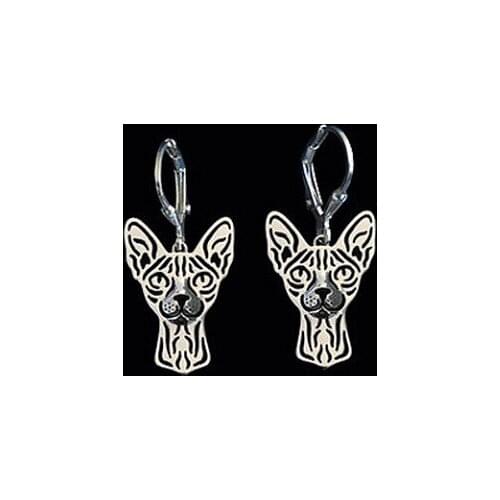 Sphynx cat Earring jewelry golden color plated cat Earring
