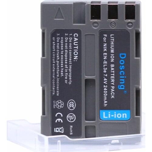 1Pcs 7.4V 2400mAh EN-EL3e EN EL3e ENEL3e Replacement Camera Battery for Nikon ENEL3E EN EL3E D30 D50 D70 D90 D70S D300 Wholesale