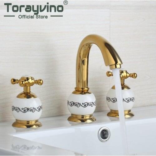 Basin Sink Polished Golden Tub Filler With Hand Shower Bathroom Bathtub Faucet Tap 98012 Shower Brass Faucet,Mixers &Taps
