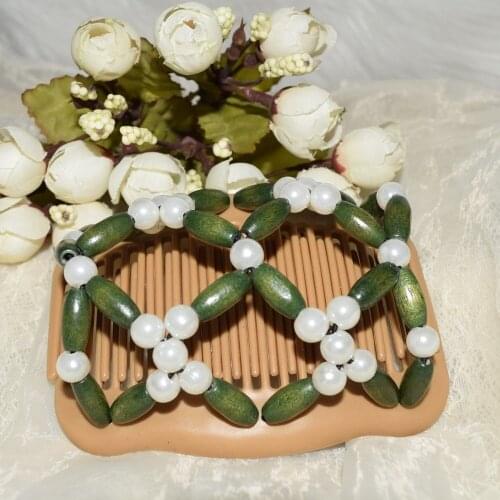 Dark green Pearl flower beads comb 20pcs/lot professional work lady hair accessory