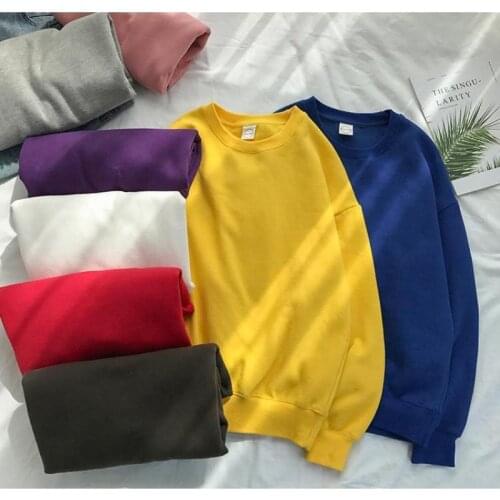 Spring Autumn Candy Hoodies Women Men Casual Crewneck Sportswear Warm Fleece Sweatshirt Loose Hoody Sport Hoodie