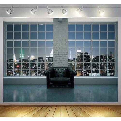 Grid Windows Boss Chair Sofa Photography Backdrops Adult Men Portrait Event Photo Background Vinyl For Photo Studio