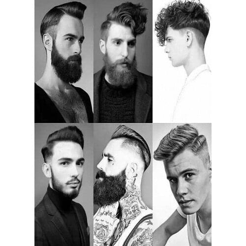 Vintage Hairdresser Tattoos Patterned Posters Kraft paper Interior Painting Restoring Wall Sticker Barber shop Home Decoration N