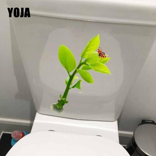 YOJA 15.9X22.7CM Creative Wall Decal Home Room Decor Toilet Sticker Small Trees And Coccinella Septempunctata Cartoon T5-1116