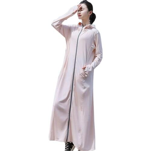 Long Jackets Women Loose Thin Sunscreen Clothes Ice Silk 21 Summer Coat Hot Fashion White Blue Pink Coats Feminina LD1740
