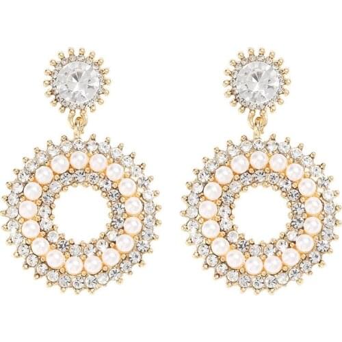 Korea Style White Pearls Dangle Earrings For Women Fashion Jewelry Hot Sale Trendy Girls' Collection Earrings Accessories