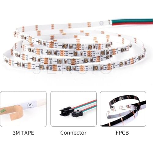 1M SK6812 2020 60LEDs/m 4mm Width White PCB Addressable led pixel strip light DC5V SK6812 MINI RGB non waterproof as WS2812B